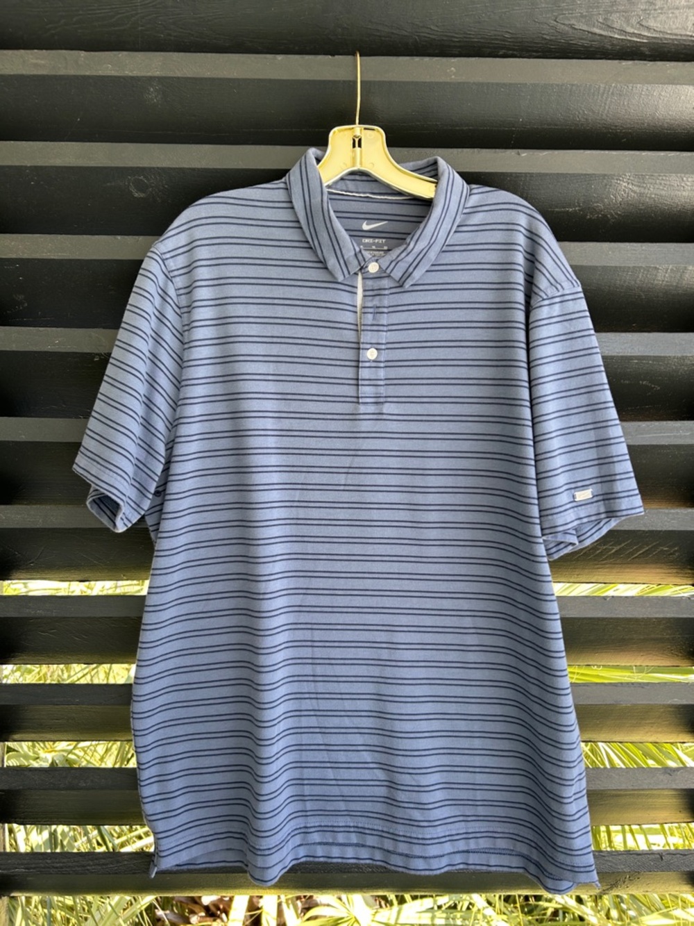 Nike Dri-Fit Blue Polo with Navy Stripes